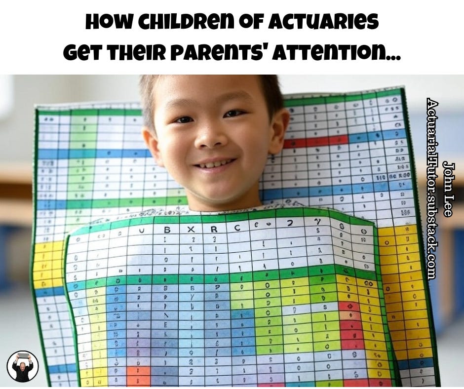 How children of actuaries get their parents' attention