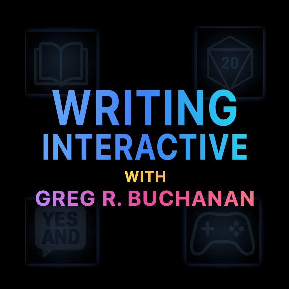 Writing Interactive with Greg R. Buchanan logo