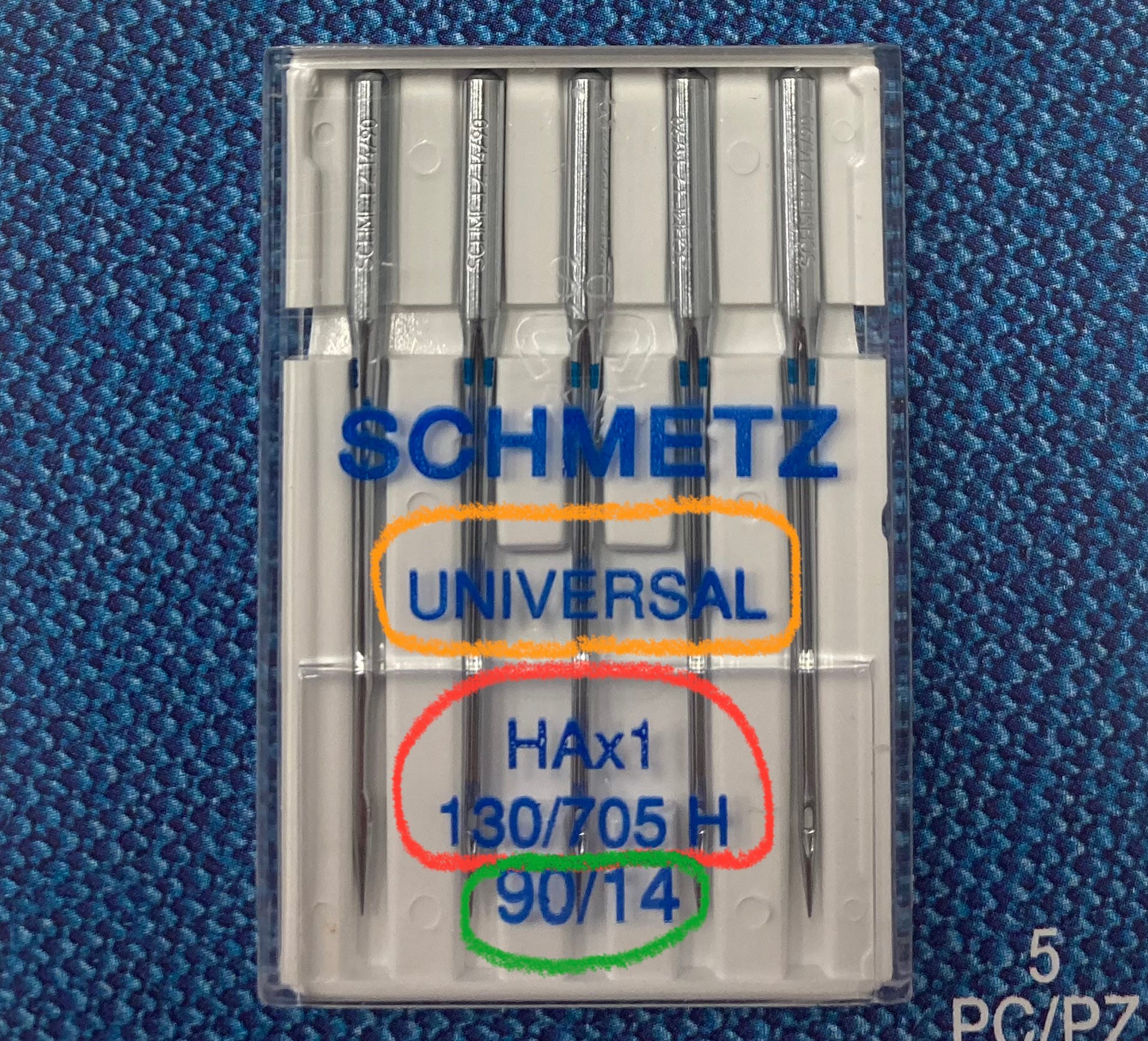 Schmetz Ball Point Machine Needles, Size 12/80 - 5 pack