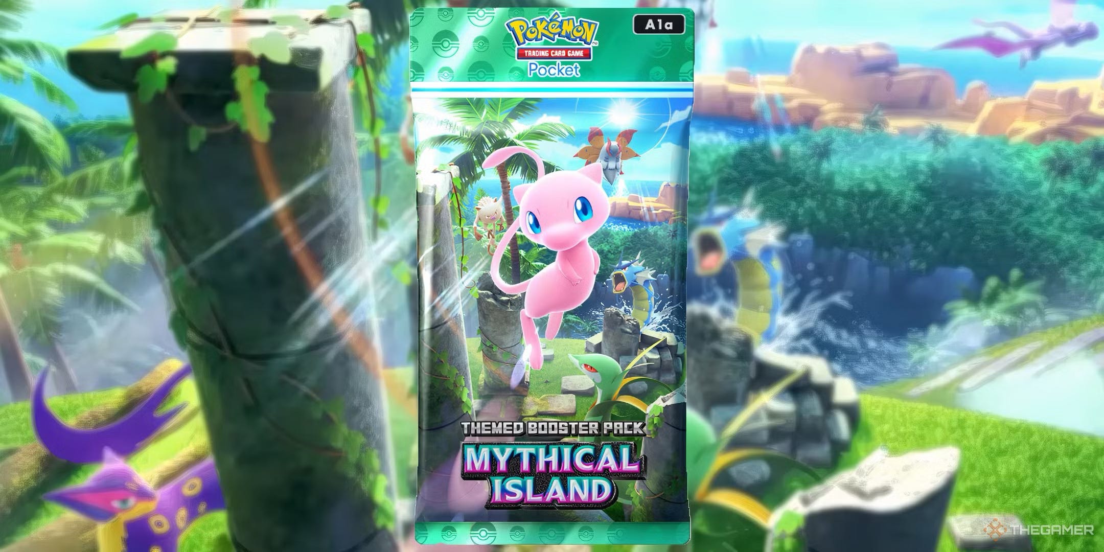 Mew on the cover of the Mythical Island Booster Pack