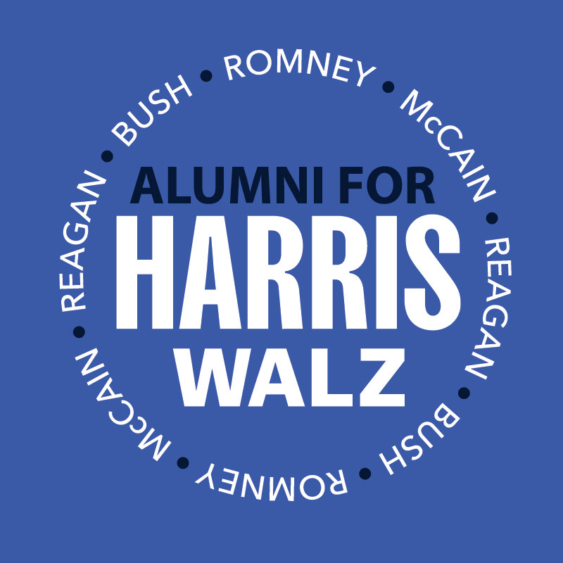 Reagan, Bush, McCain & Romney Alumni for Harris logo