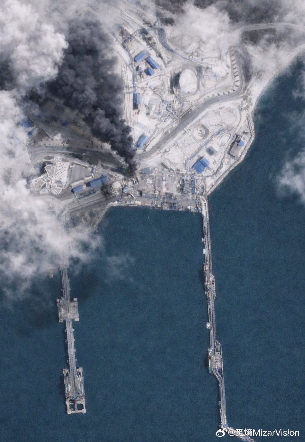 Sheskharis oil terminal damage