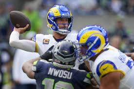 Rams' Matthew Stafford and Aaron Donald after beating the Seahawks