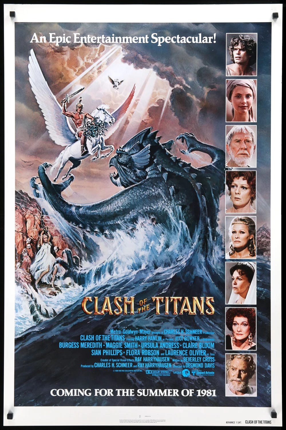 CLASH OF THE TITANS” (MGM 1981) Harry Hamlin as Perseus Judi