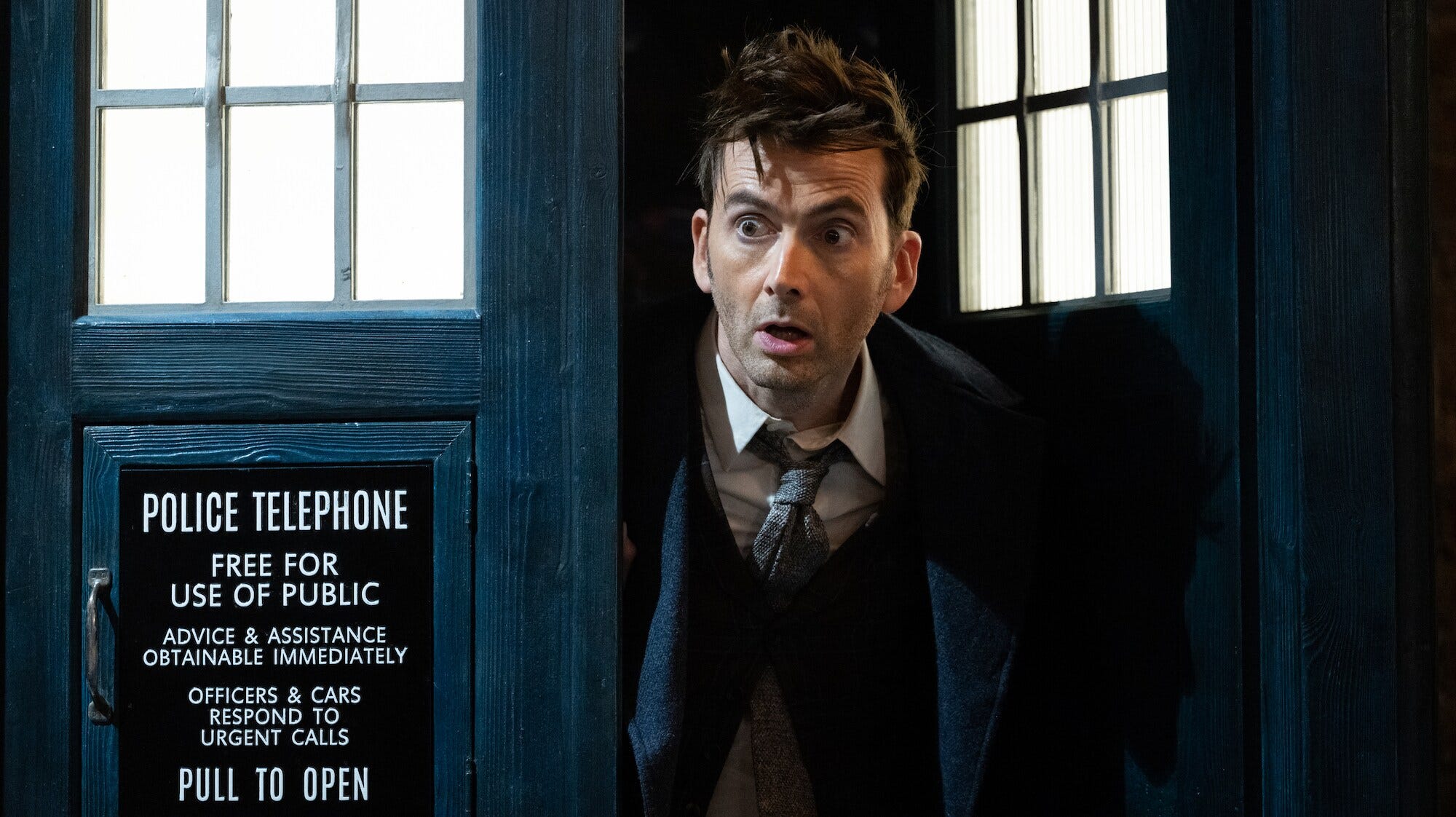 David Tennant dressed up as Peter Capaldi's Twelfth Doctor and it
