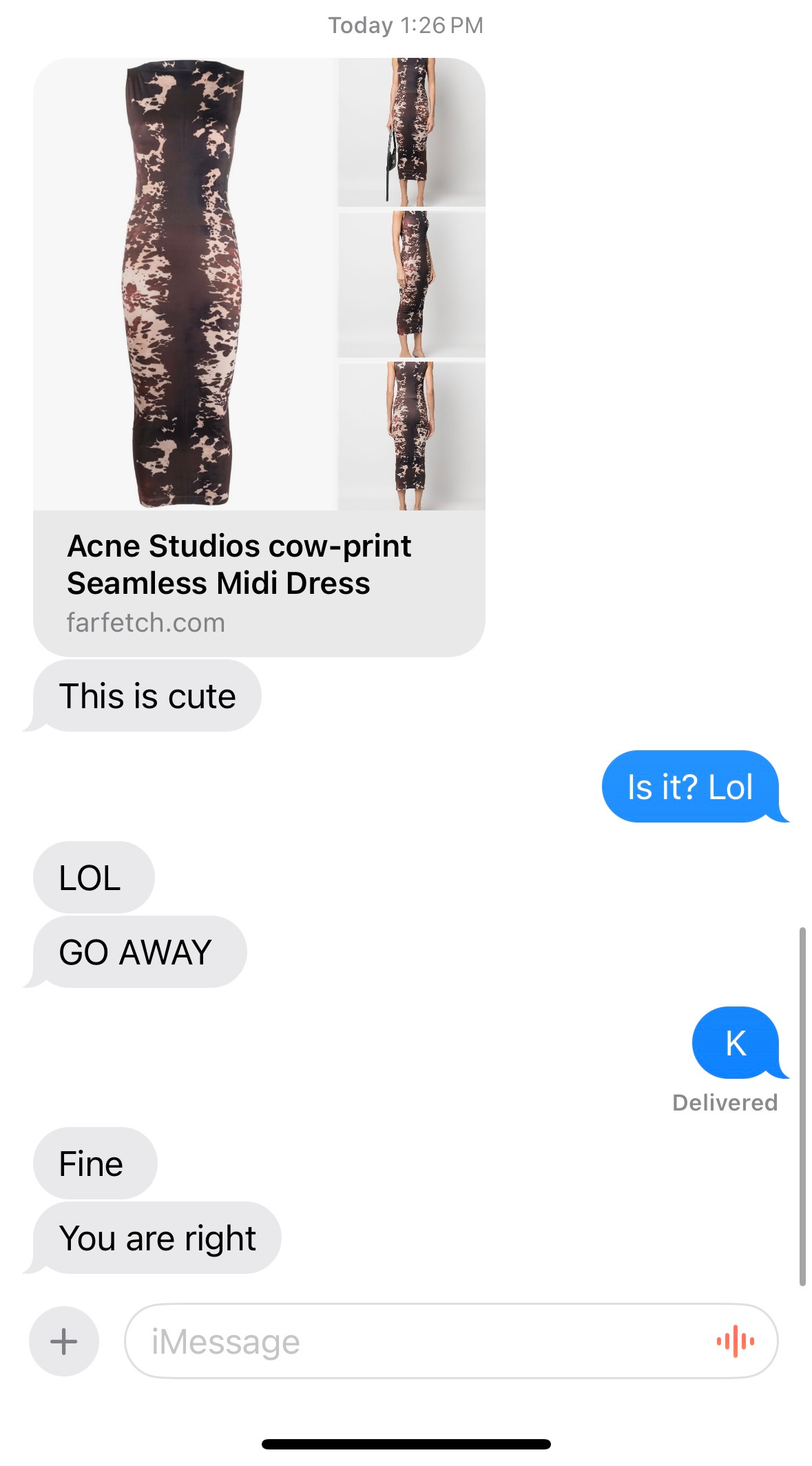 Cow Print Seamless Dress - ACNE STUDIOS