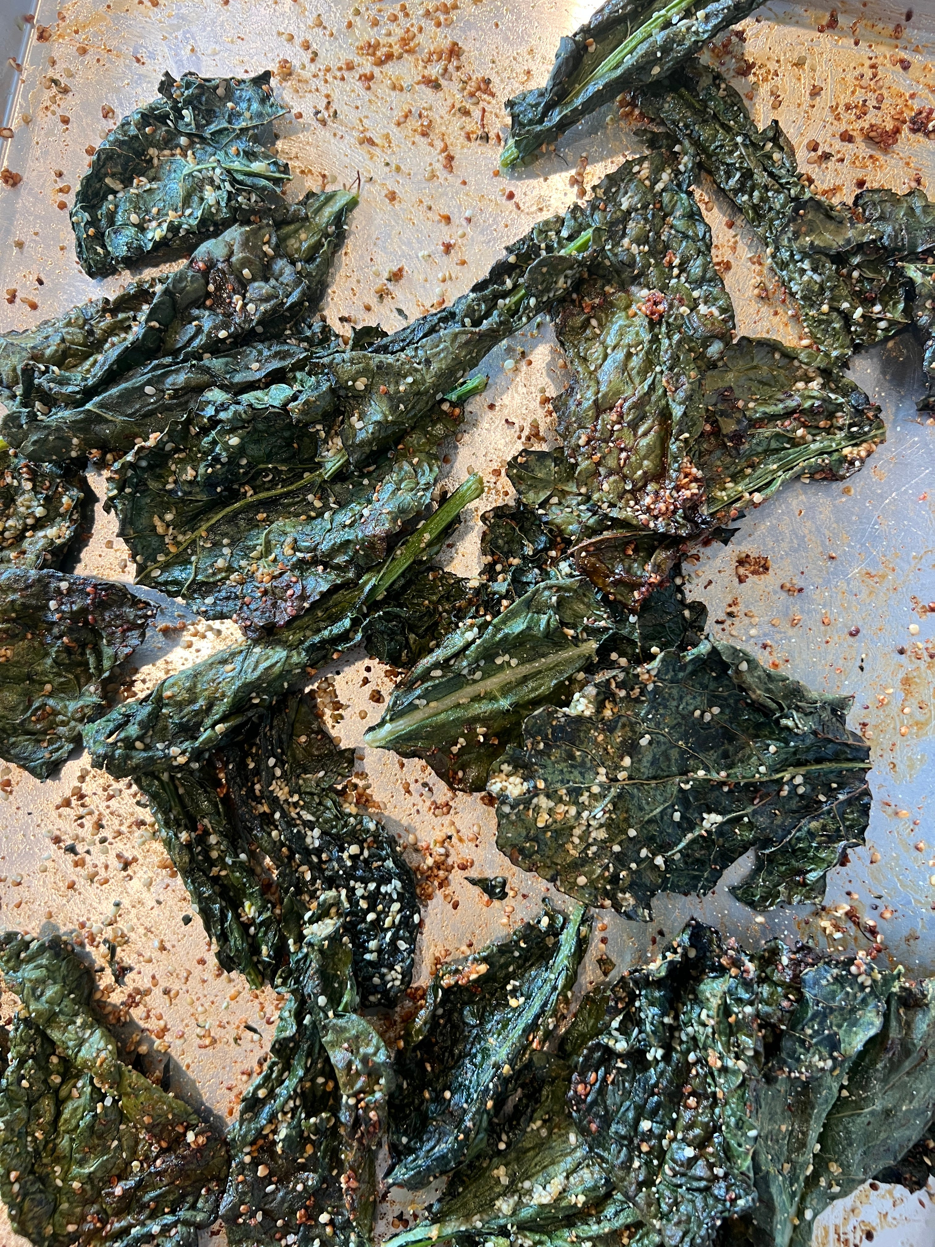 burnt kale chips