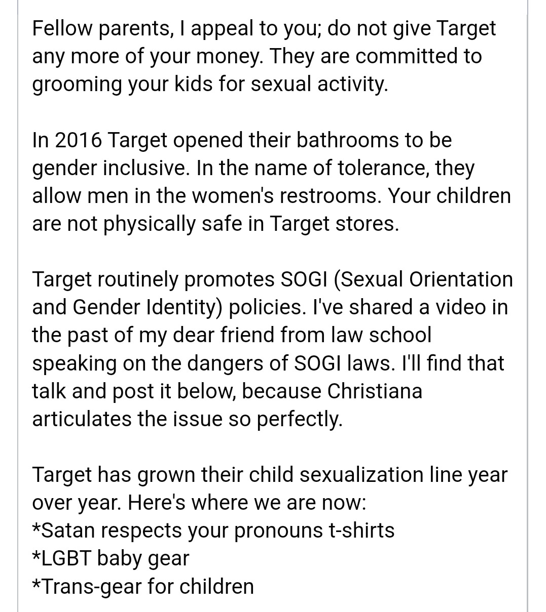 Dingus of the Week People Boycotting Target image