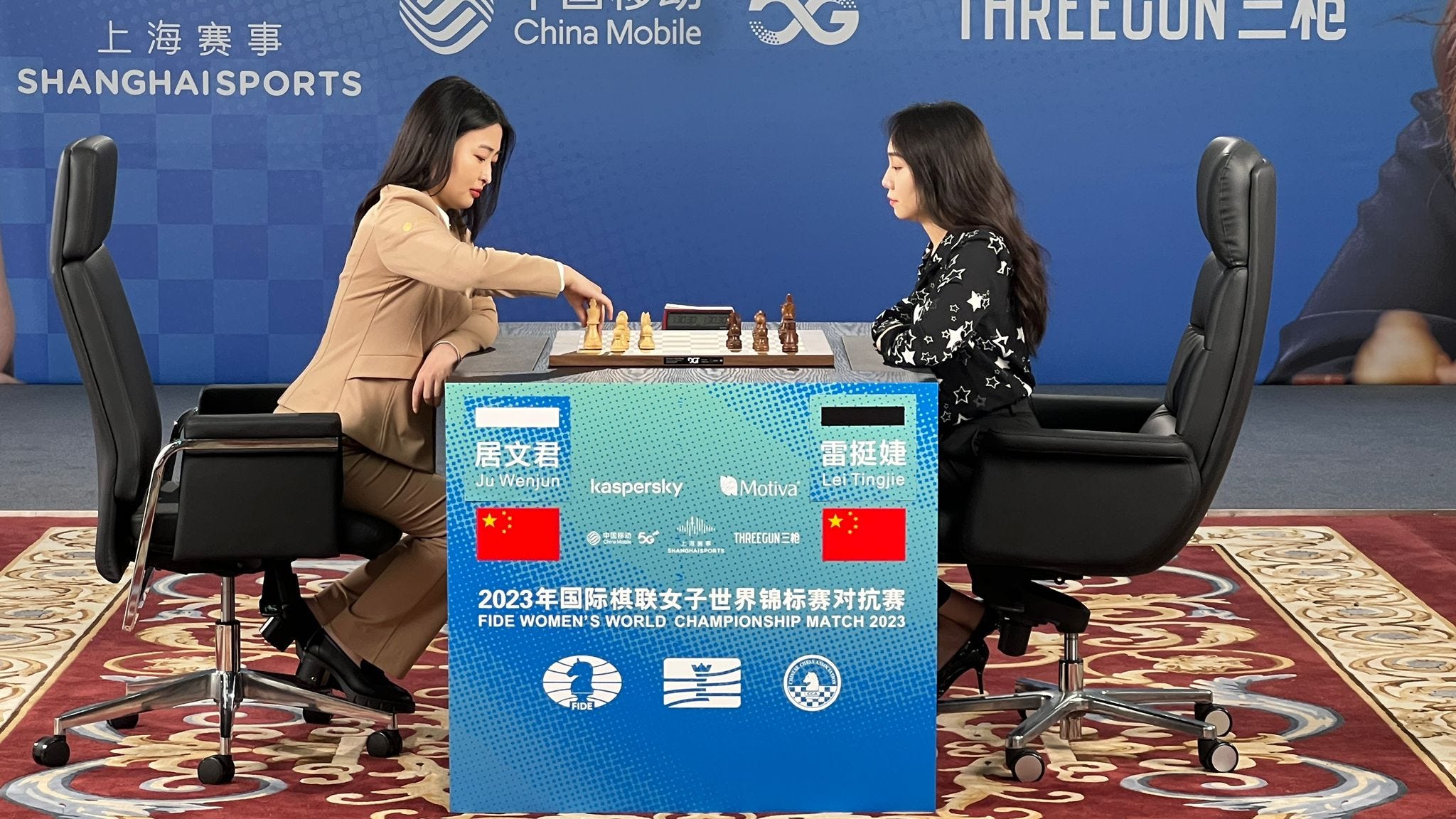 Lei Tingjie shows her victory in Game 4 vs Anna Muzychuk