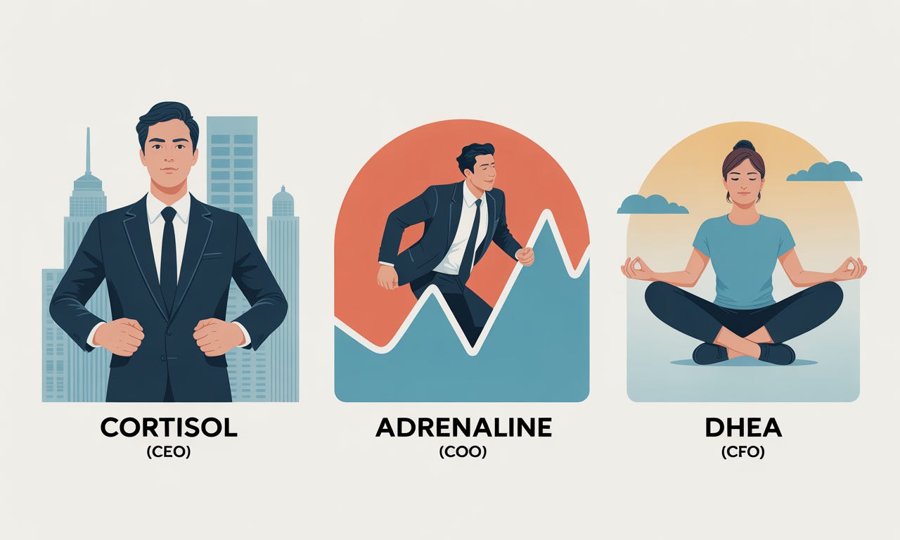 The Stress C-Suite: How Cortisol, Adrenaline and DHEA Shape Executive Performance