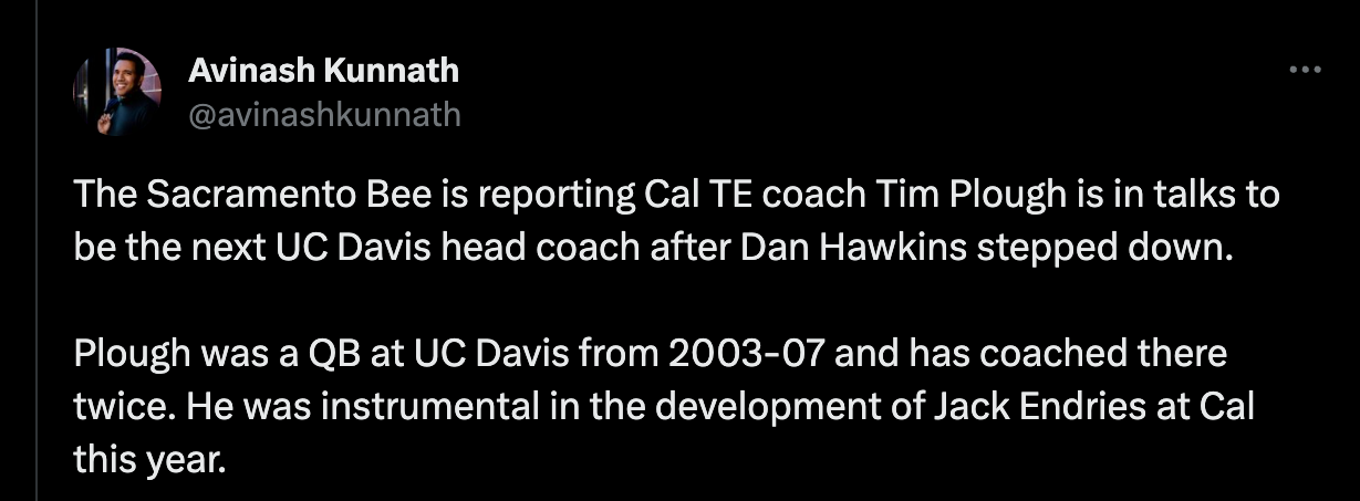 Tim Plough named UC Davis head football coach