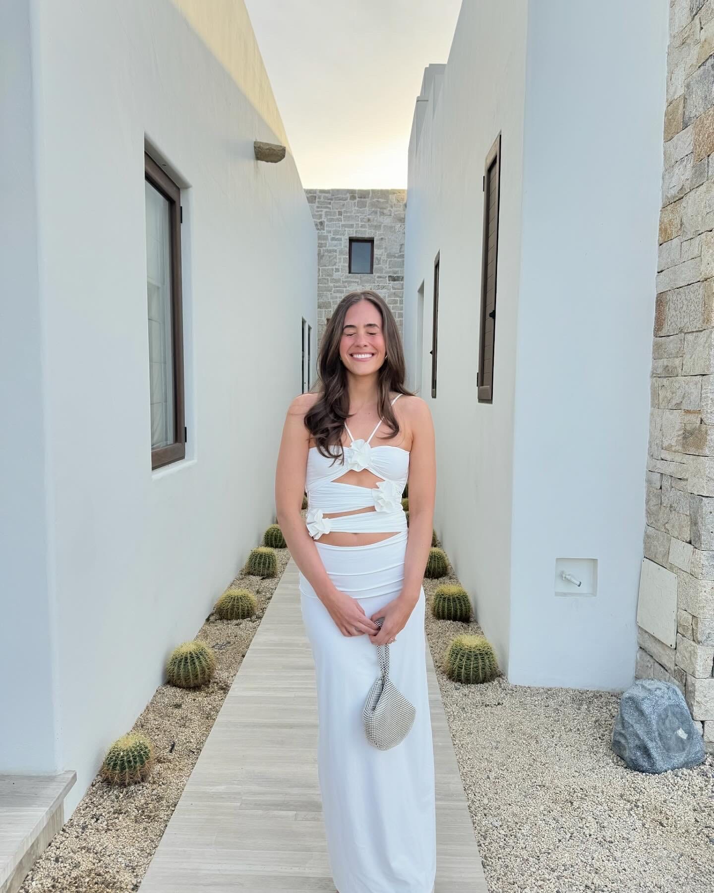 sachin and babi light blue dress mood all weekend 👰🏾‍♀️ bachelorette wknd in Vegas babyyy let’s get it  theme: denim and diamonds White denim sequins dress @Revolve #bachelorette  #denimanddiamonds #bridetobe #bacheloretteparty main image 1