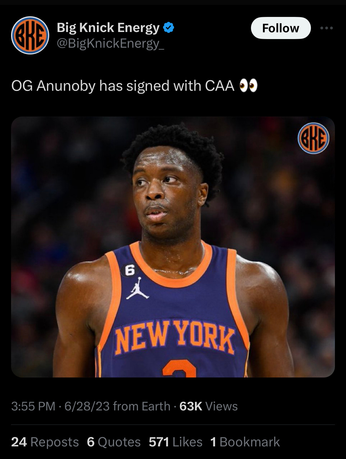 CAA, OG Anunoby and the Knicks next chess move