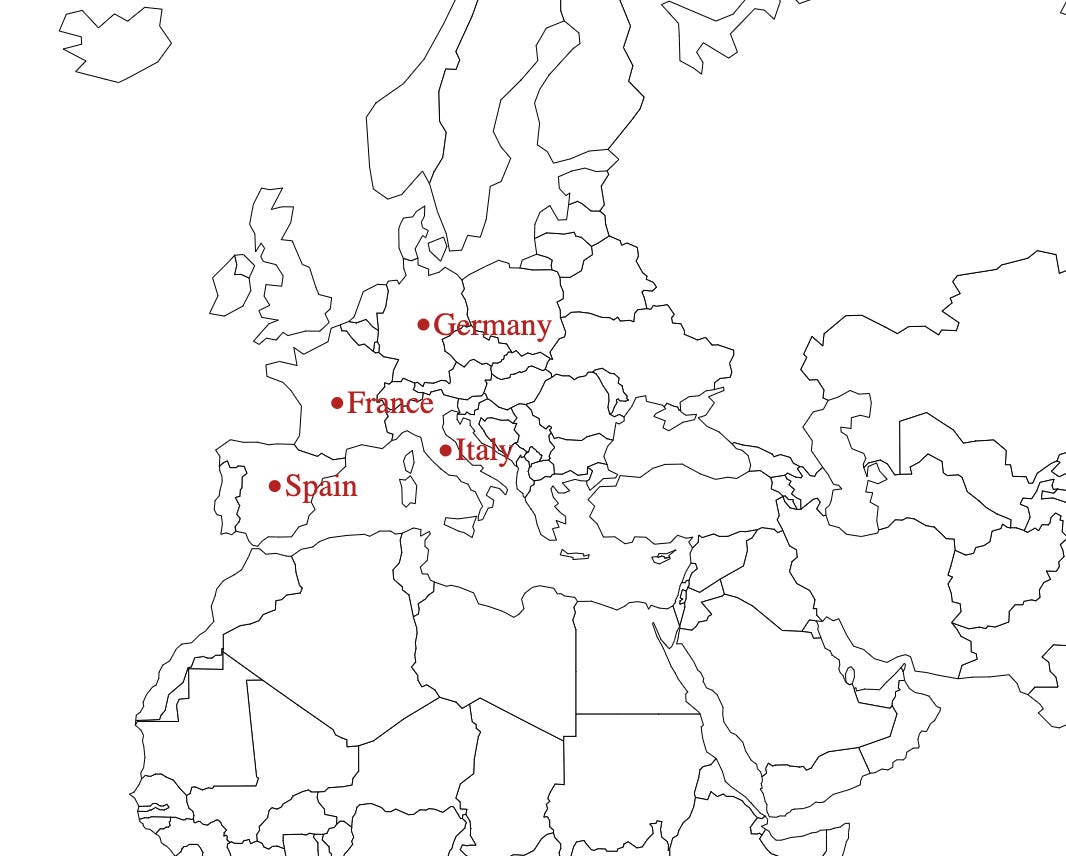 Simple Country Boundary Map