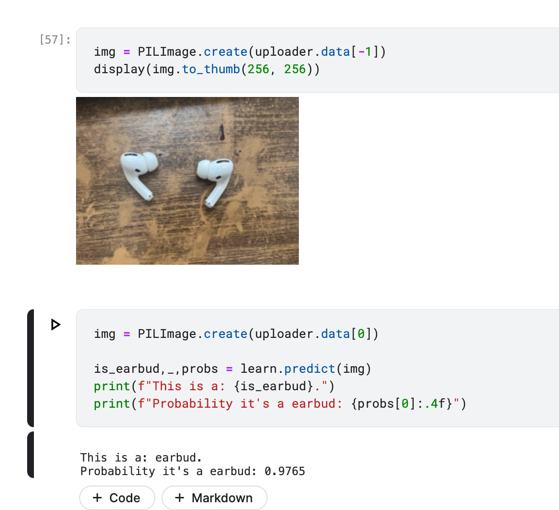 Earbuds classification result