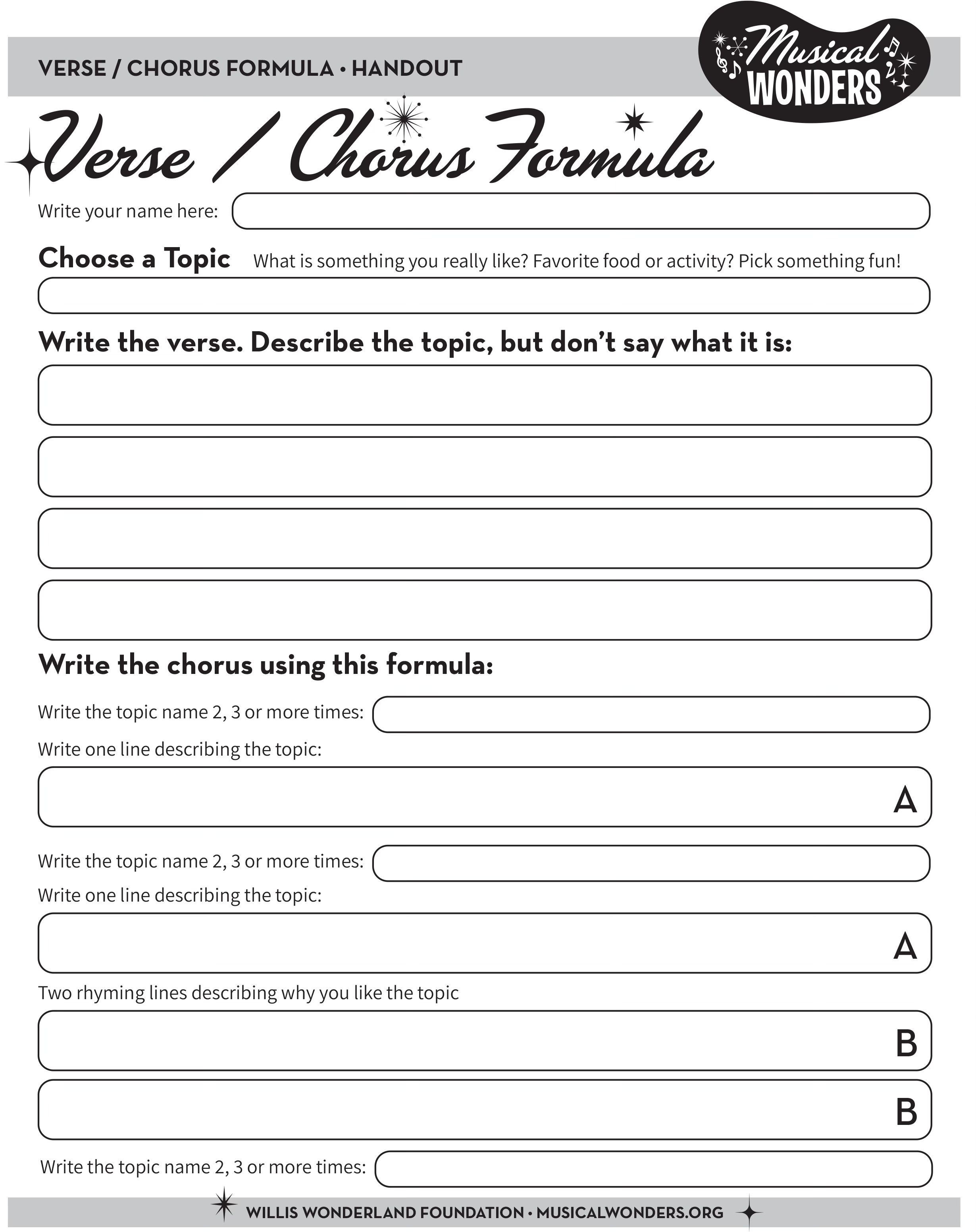 Preview image for Verse / Chorus Songwriting