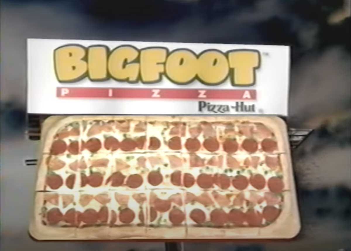 Old school Bigfoot pizza by Pizza Hut..