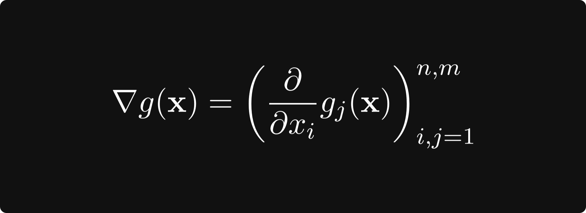 Total Derivative Matrix