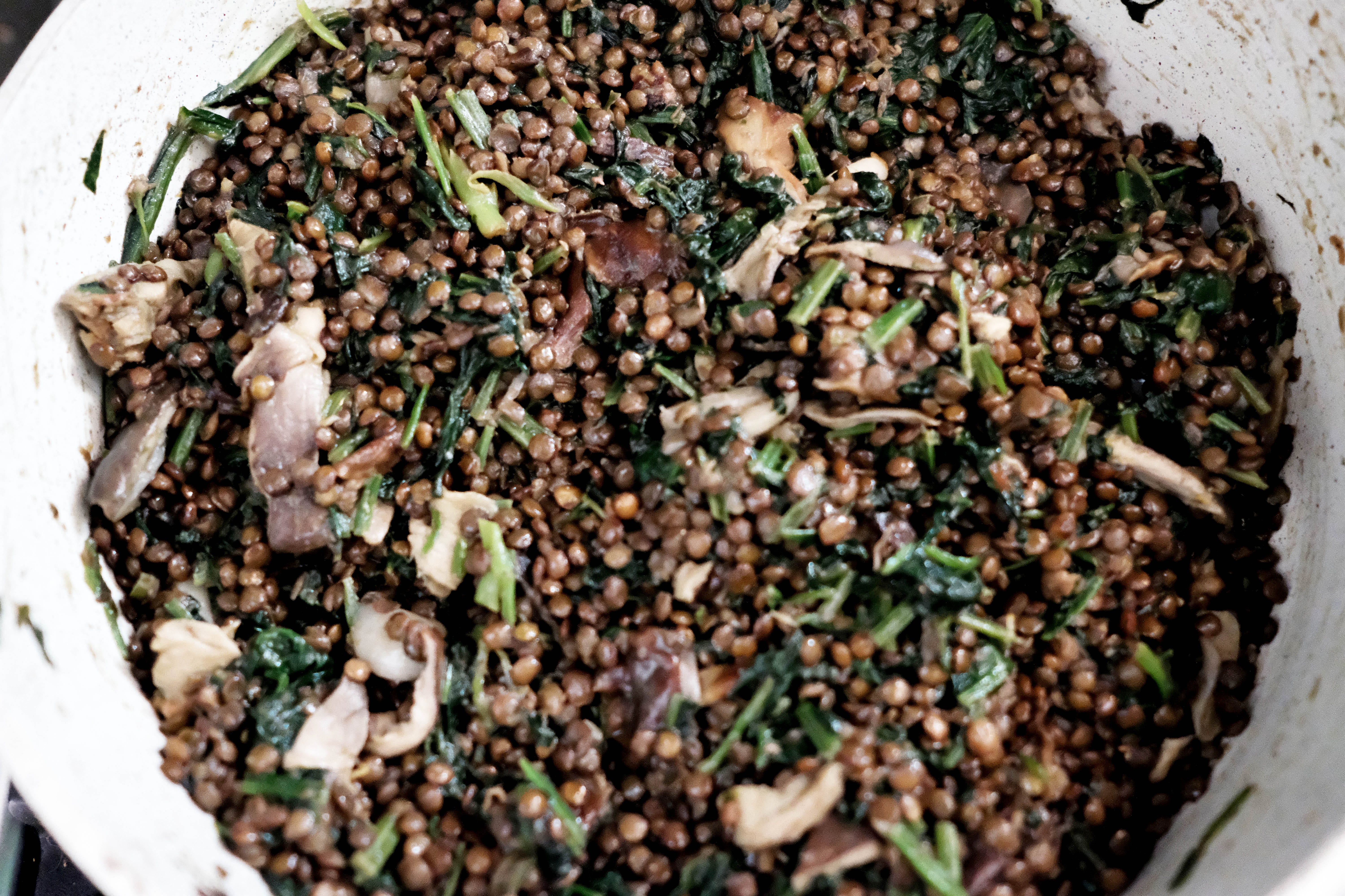 what i'm cooking really good mushrooms with lemon tarragon lentils