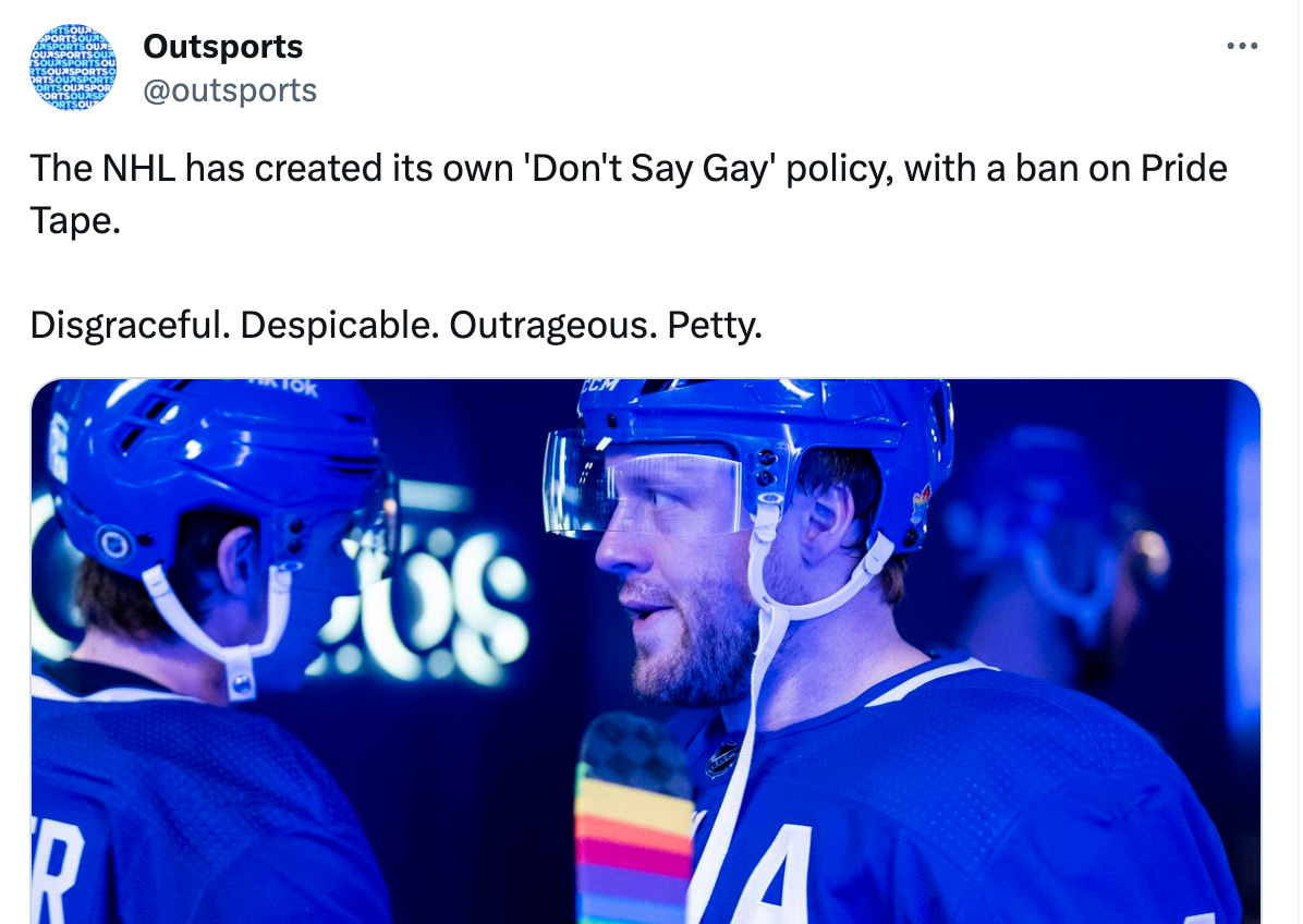 NHL bans all theme-night gear, including Pride symbols, from uniforms