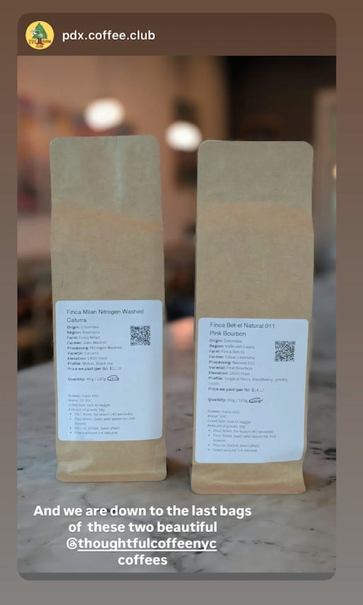 PDX Coffee Club putting us on