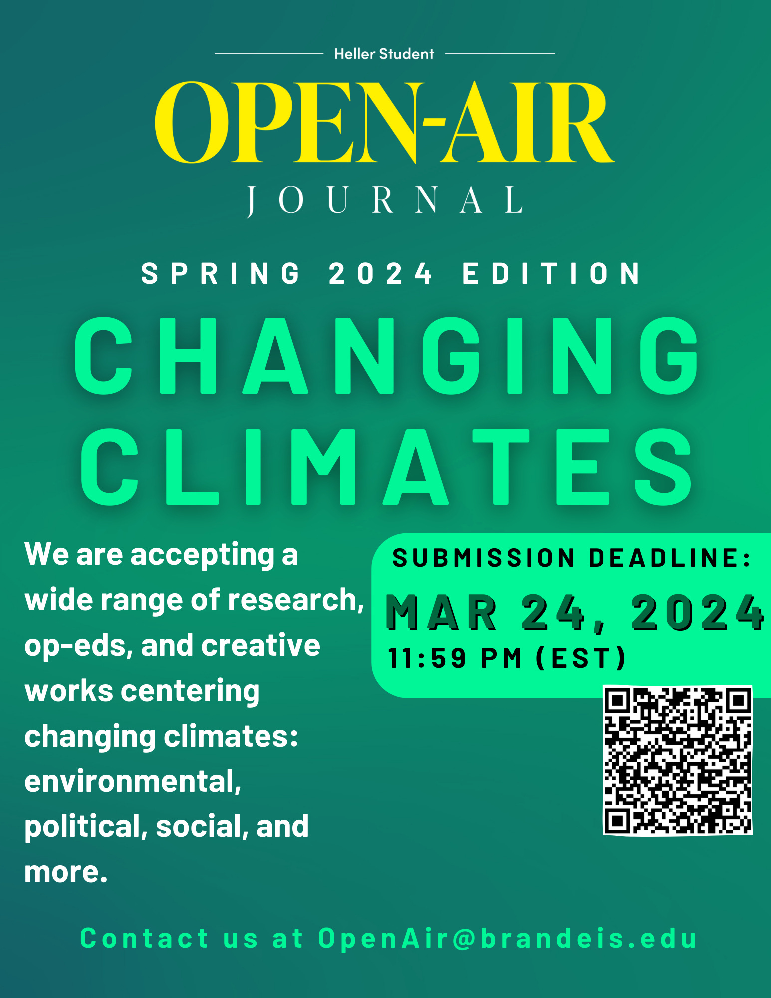 CALL FOR SUBMISSIONS: The Open-Air Journal is now accepting 