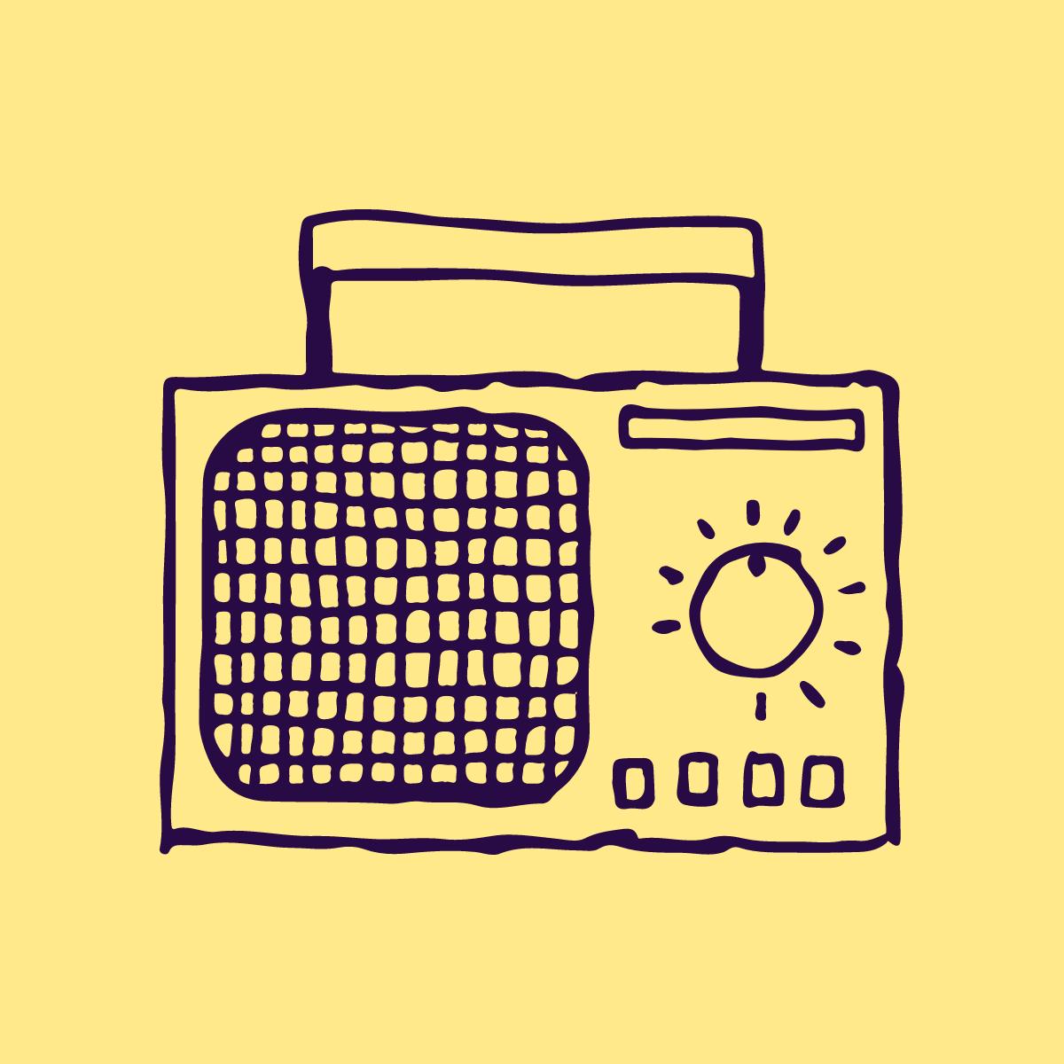 Radio cassette player sketch icon Royalty Free Vector Image