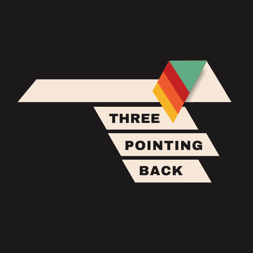 Three Pointing Back logo