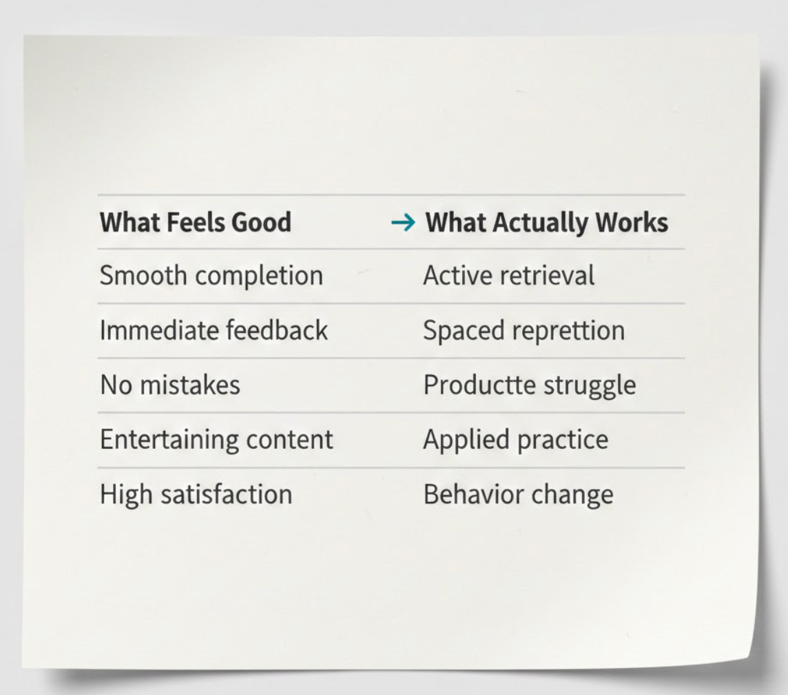 When Learning Doesn't Feel Good (And Why That's Not Actually a Problem)