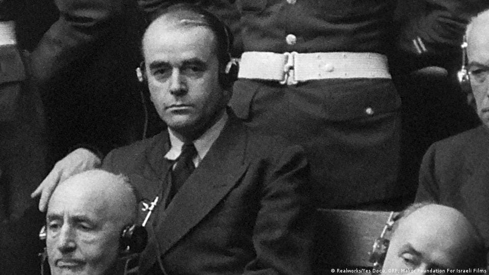 A striking study of Hjalmar Schacht, one of the acquitted Nazi