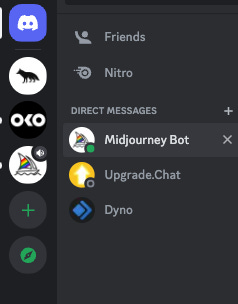 Direct Message the Midjourney Bot