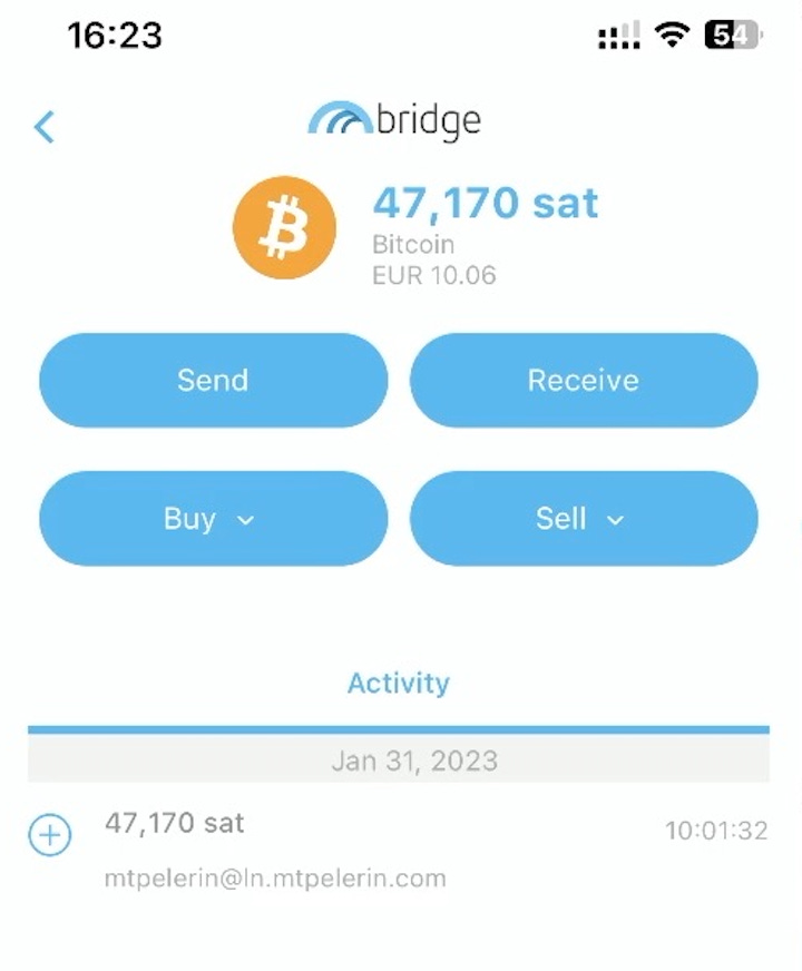 sats in wallet