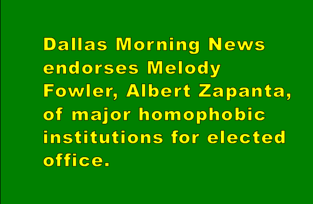 Dallas Morning News endorses Melody Fowler, Albert Zapanta, of major ...