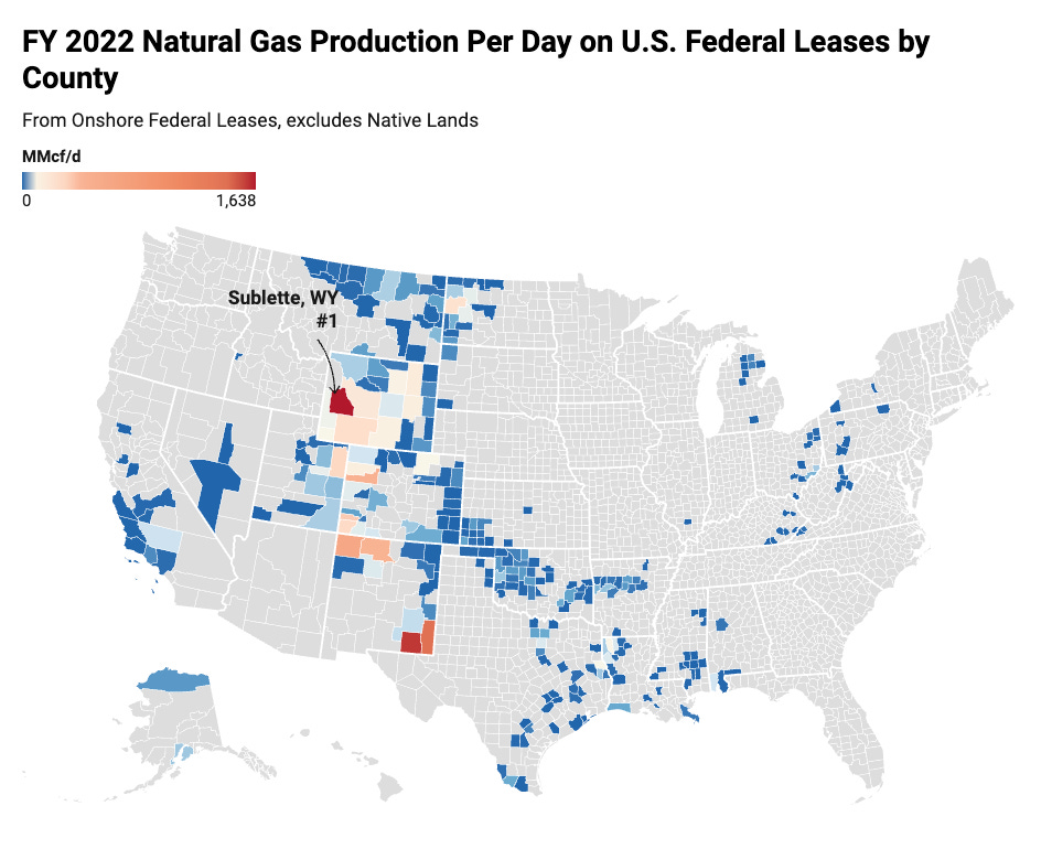 U.S. Natural Gas Production From Onshore Federal Lands