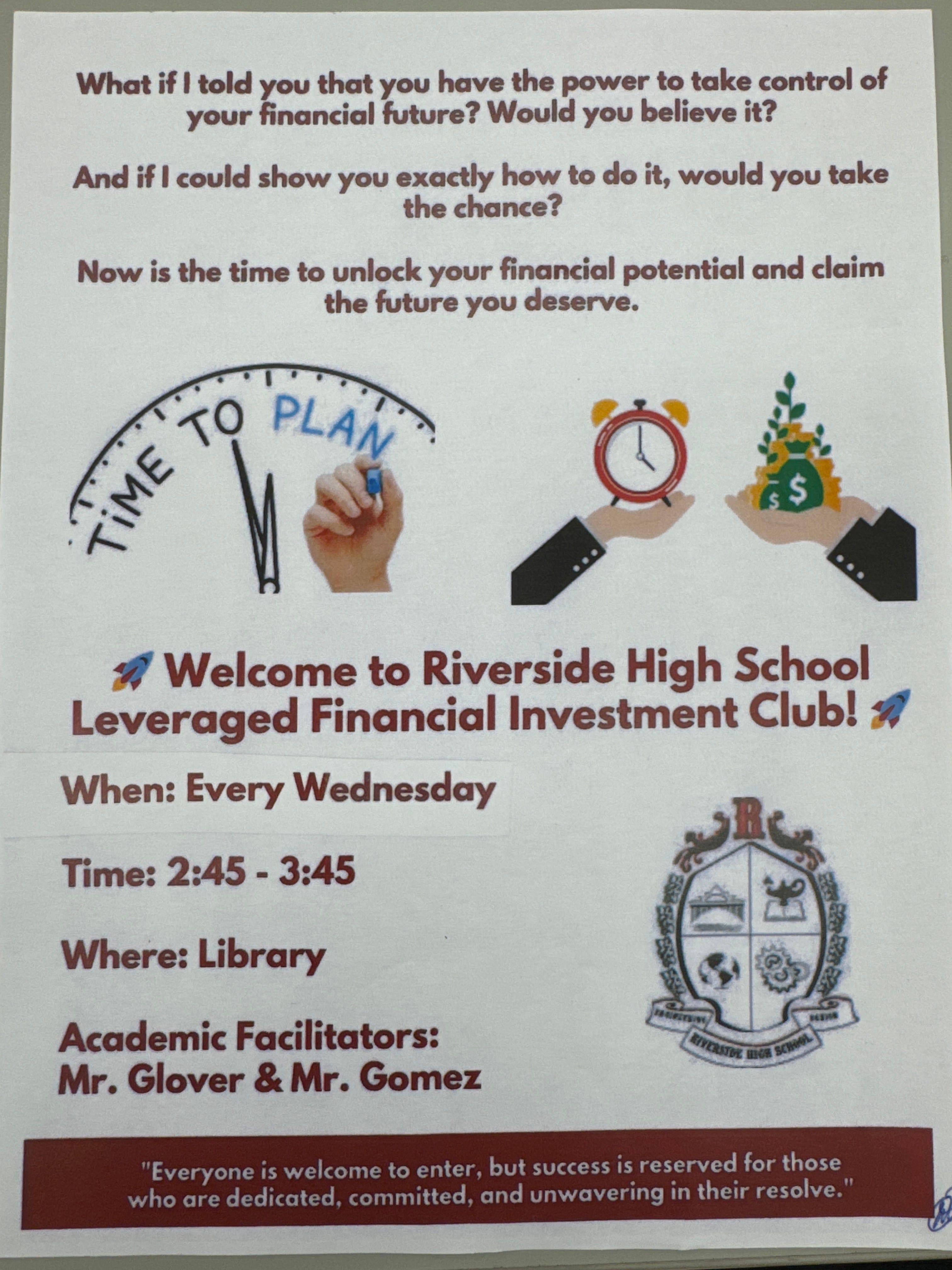 Empowering Futures The Leveraged Financial Literacy Club At Riverside