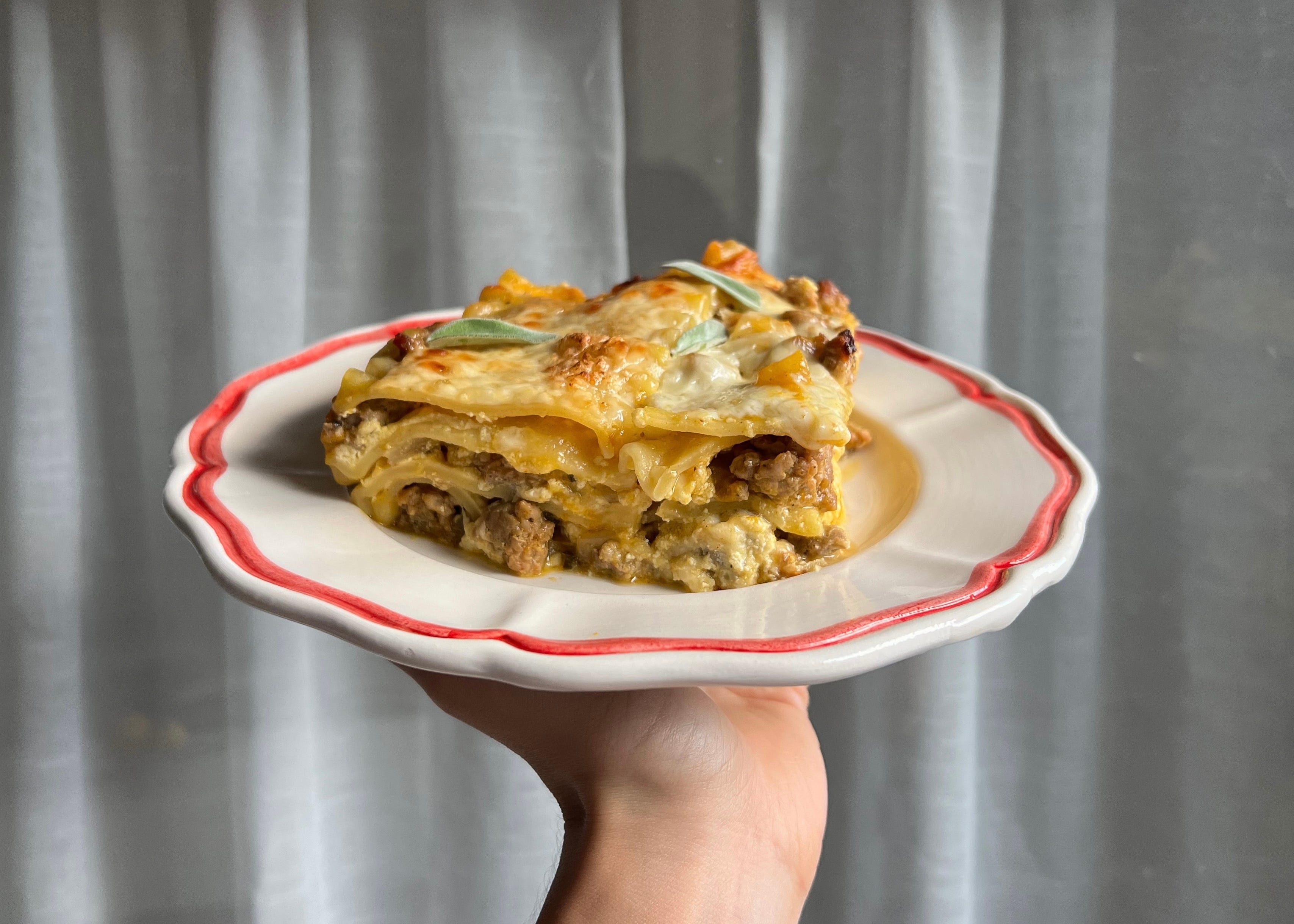 Pumpkin, Sausage & Sage Lasagna by Bella early girl