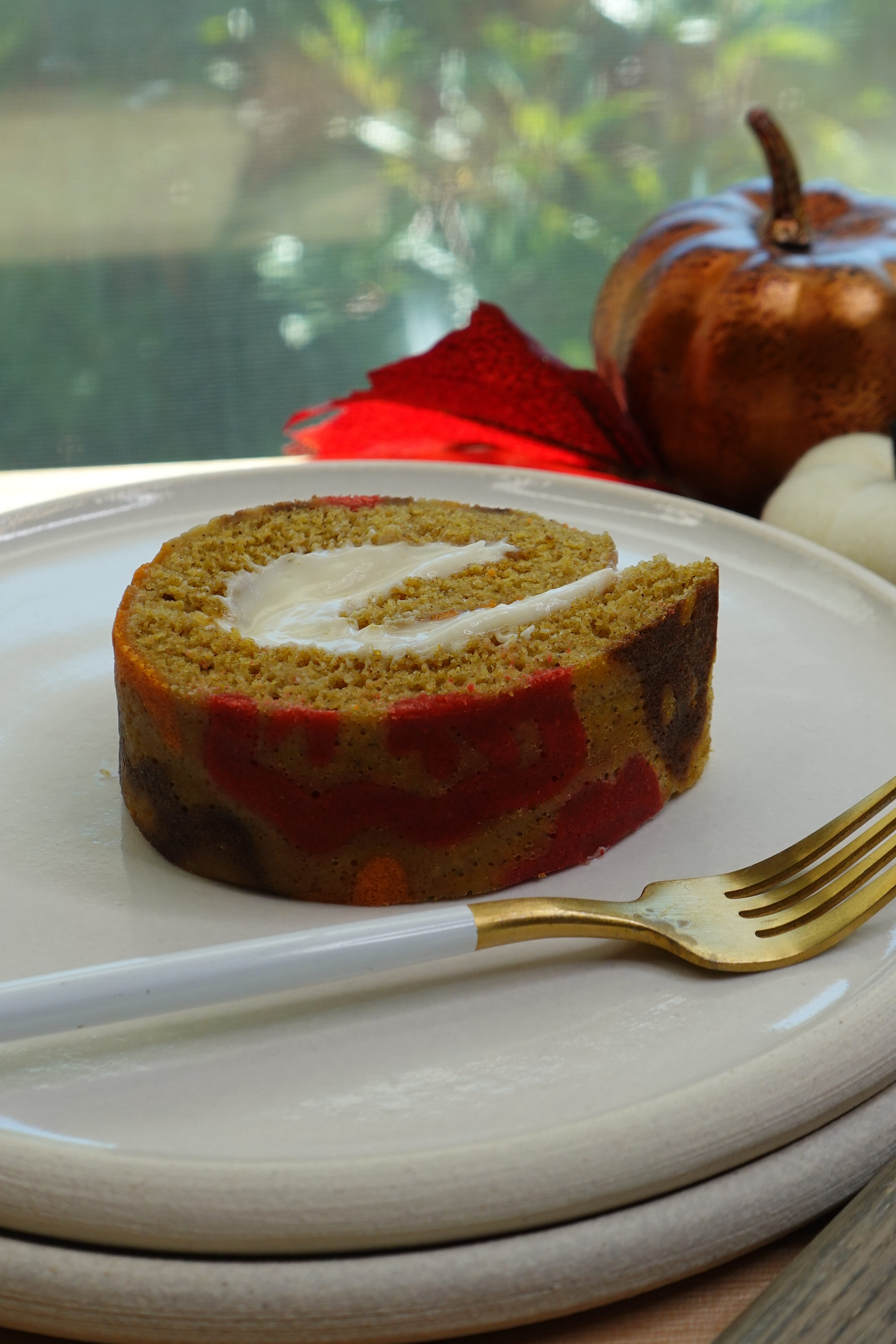 Pumpkin Cream Cheese Roll Cake Chef Veronica Eicken