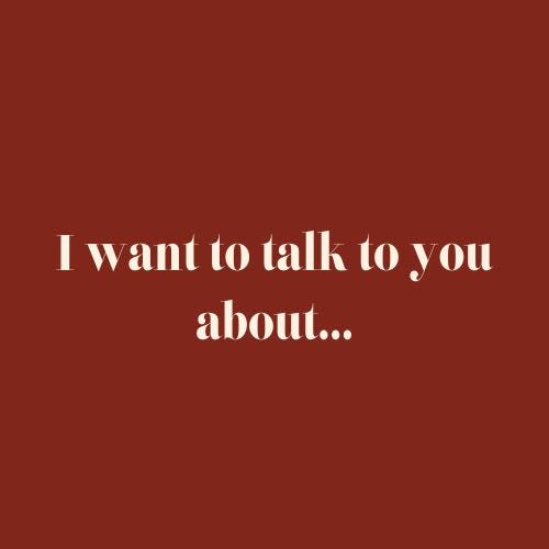 I want to talk to you about... logo