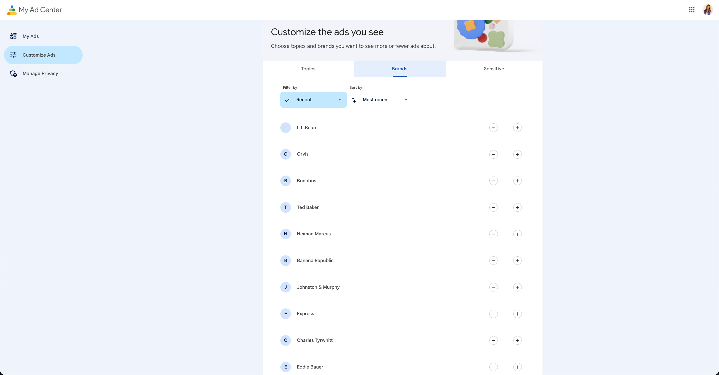 CUSTOMIZE YOUR ADS EXPERIENCE visual data 5