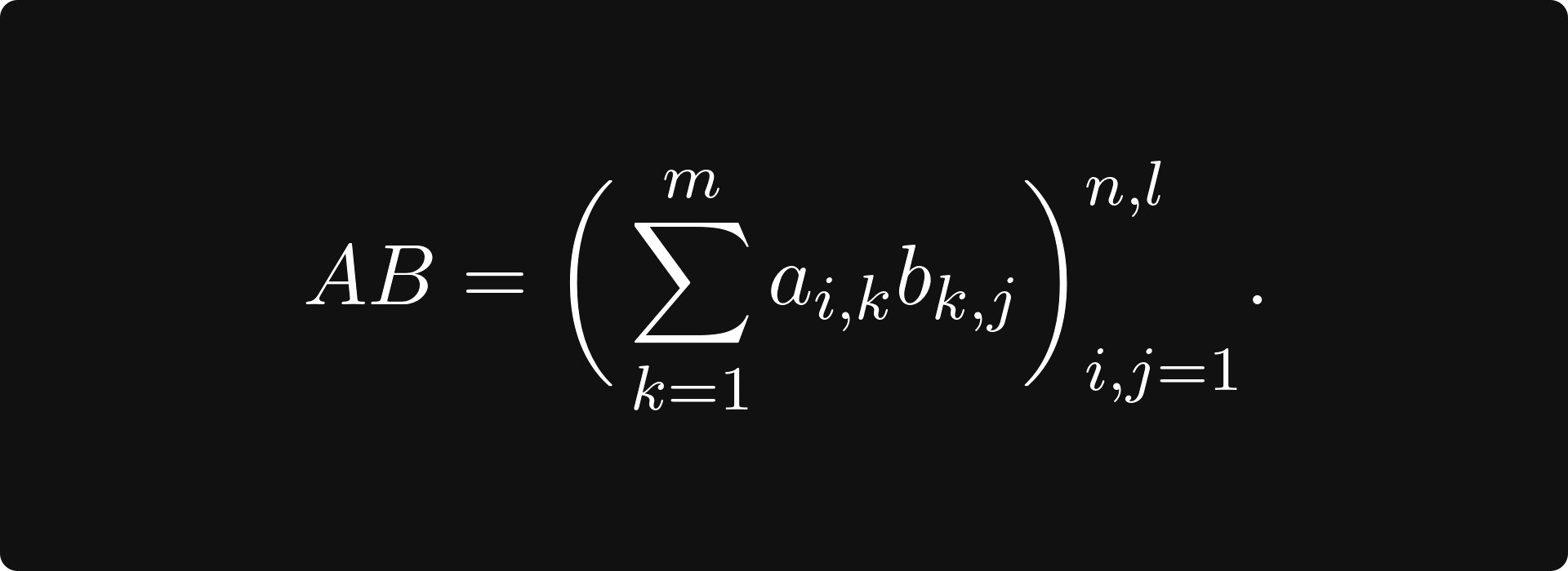 Matrix Multiplication Formula