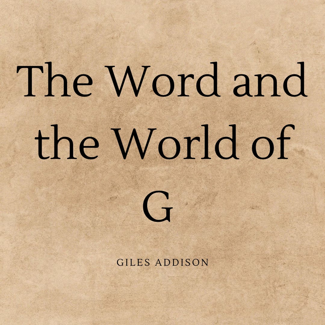 Artwork for The Word and the World of G