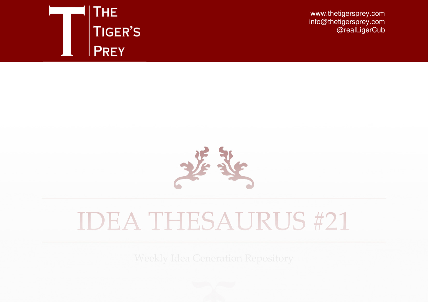 Idea Thesaurus 21 The Tiger's Prey