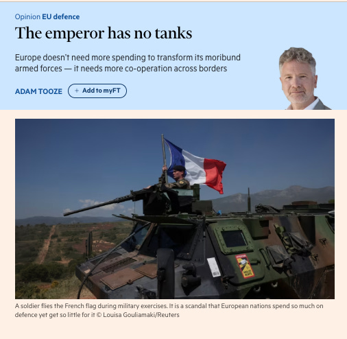 Chartbook 389: Europe's zombie armies. Or how to spend $3.1 trillion and have precious little to show for it.