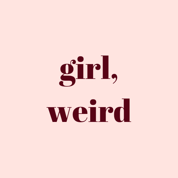 girl, weird logo