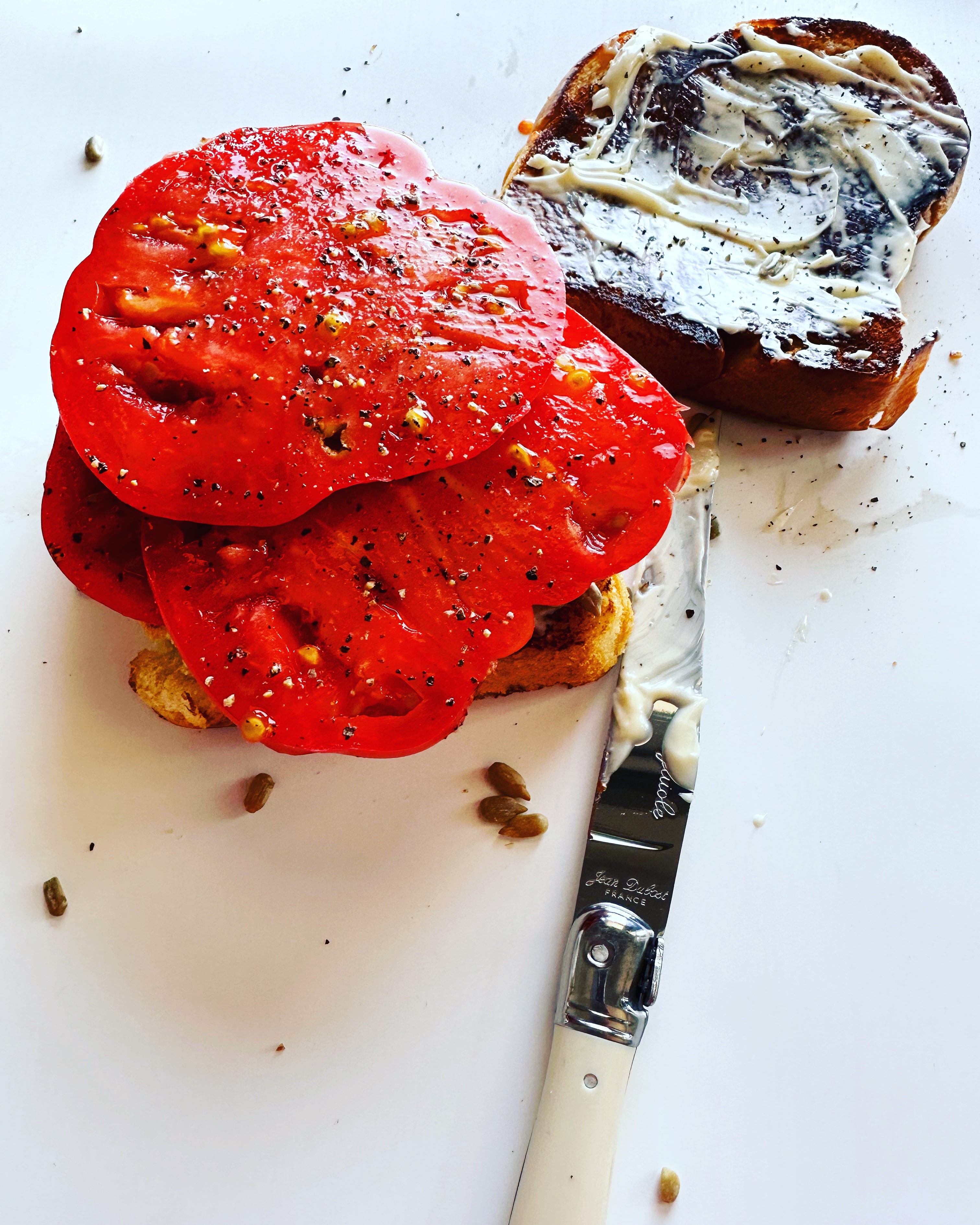 Making toasted sandwiches with a vintage French sandwich press