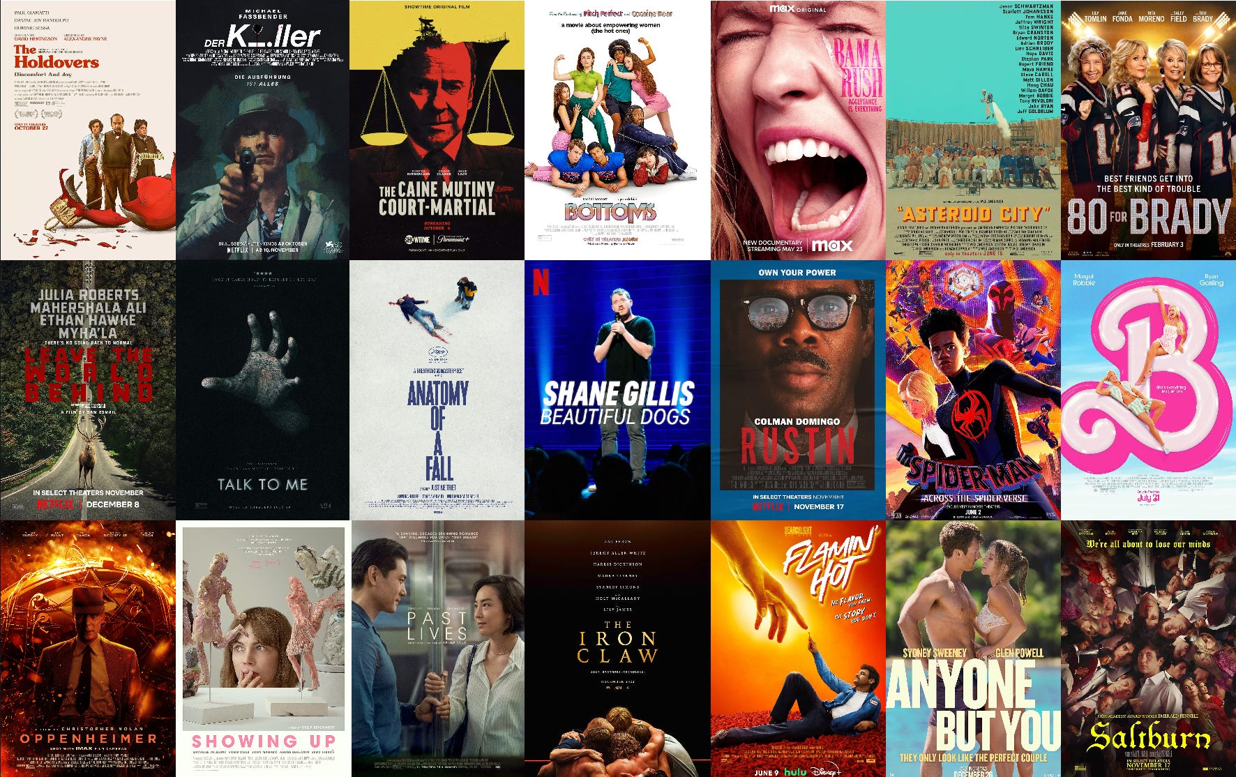 Power Ranking Every Film, Documentary and Comedy Special I Saw In 2023