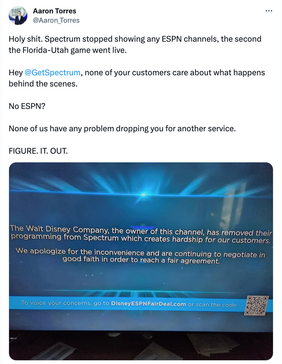 ESPN issues statement regarding Spectrum cable dispute - NBC Sports