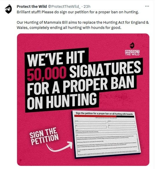 A political sign advocating for hunters rights stating, “Protect