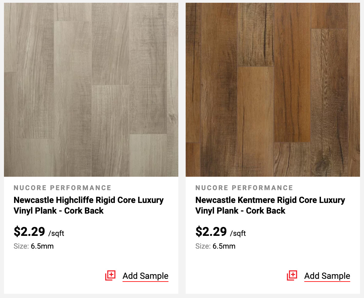Newcastle Highcliffe Rigid Core Luxury Vinyl Plank - Cork Back