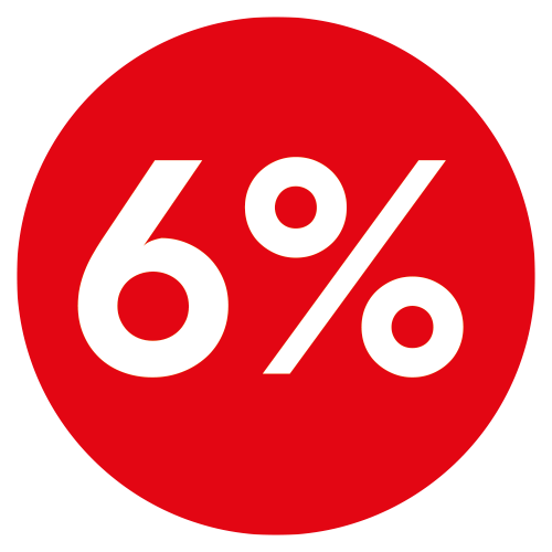 6% or less logo